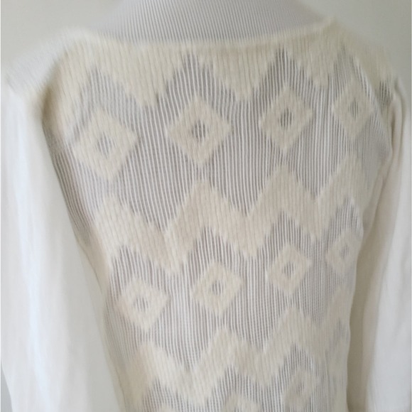 Anthropologie Lilka Crochet Fringe Hem Poncho White Lace Boho Women XS - Picture 7 of 11